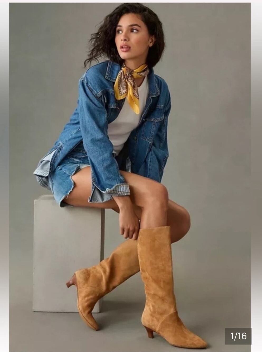 Silent D Erena Kitten-Heel Boots Size 41 Tan